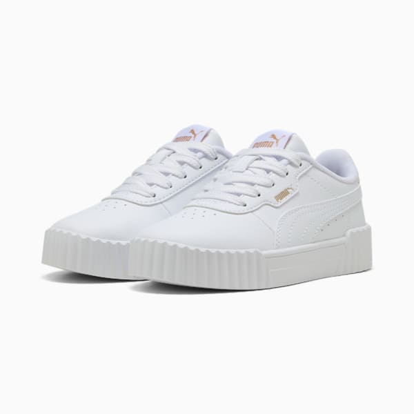Carina 3.0 Sneakers Kids, PUMA White-PUMA Gold, large-ZAF