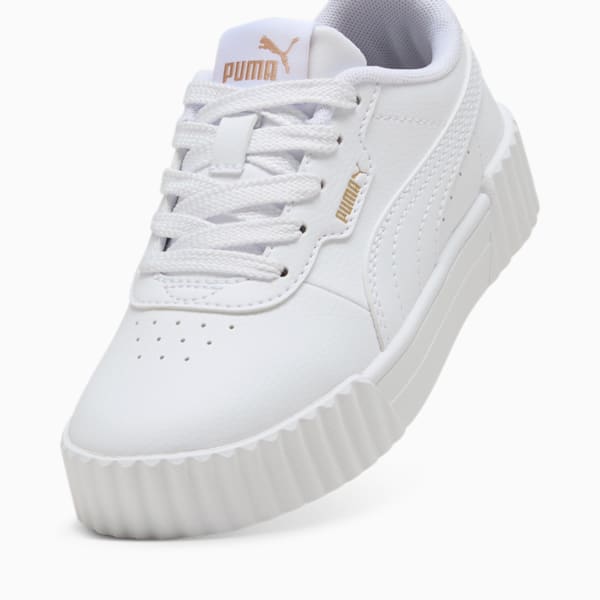 Carina 3.0 Sneakers Kids, PUMA White-PUMA Gold, large-ZAF