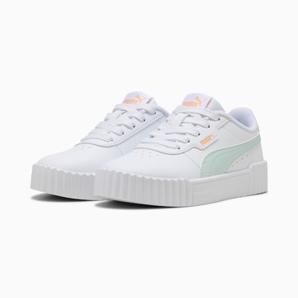 Carina 3.0 Sneakers Kids, PUMA White-Peaceful Blue-Almost Apricot, large-ZAF