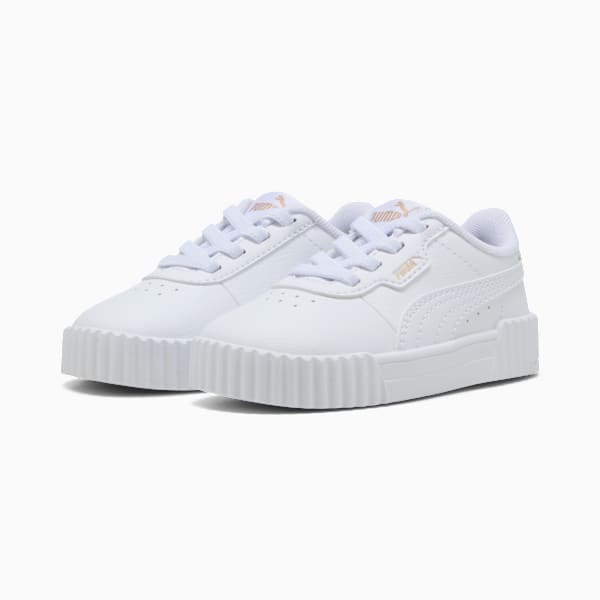 Carina 3.0 Sneakers Toddler, PUMA White-PUMA Gold, large-ZAF