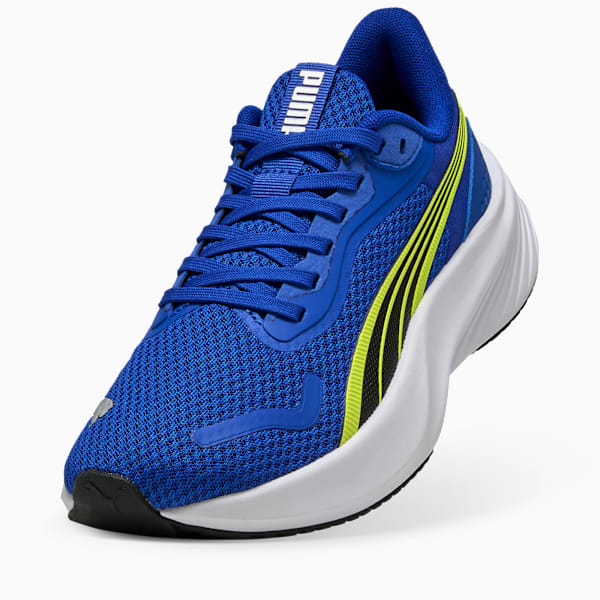 Pounce Lite Running Shoes Youth, Vivid Blue-Lemon Sherbert-PUMA White, large-ZAF