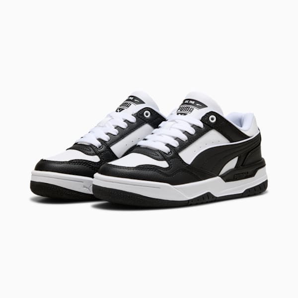 Rebound Retro Sneakers Youth, PUMA White-PUMA Black, large-ZAF