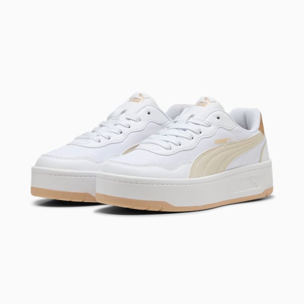 Court Lally Skye Aqua Metallics Sneakers Women, PUMA White-Alpine Snow-Light Sand, large-ZAF