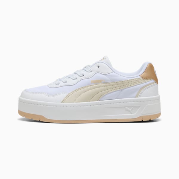 Court Lally Skye Aqua Metallics Sneakers Women, PUMA White-Alpine Snow-Light Sand, large-ZAF