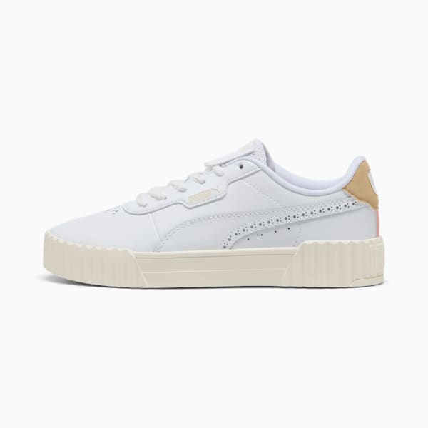Carina 3.0 Bold Elegance Sneakers Women, PUMA White-Light Sand-Warm White, large-MEX