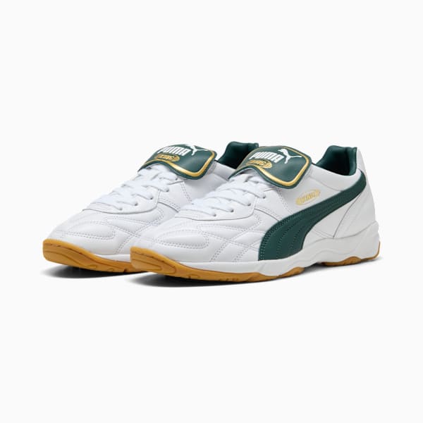 King Indoor Sneakers Unisex, PUMA White-Green Terrain, large-ZAF