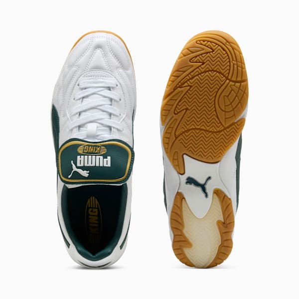 King Indoor Sneakers Unisex, PUMA White-Green Terrain, large-ZAF