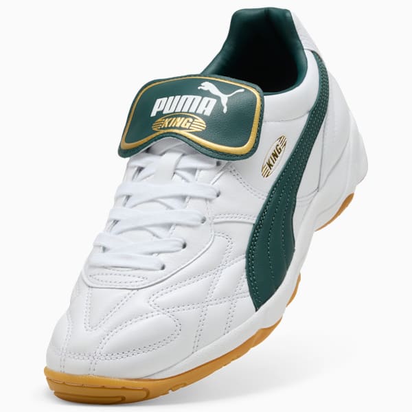 King Indoor Sneakers Unisex, PUMA White-Green Terrain, large-ZAF