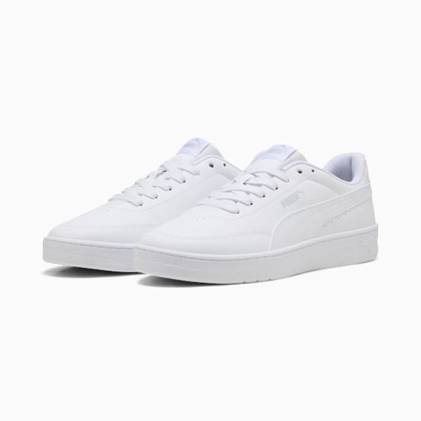 Court Classic Clean Sneakers Unisex, PUMA White-Cool Light Gray, large-ZAF