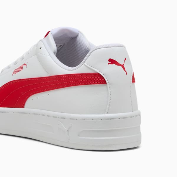 Court Classic Clean Sneakers Unisex, PUMA White-For All Time Red, large-ZAF