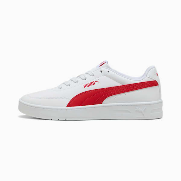 Court Classic Clean Sneakers Unisex, PUMA White-For All Time Red, large-ZAF