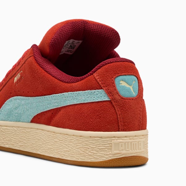 Suede XL Weathered Sneakers, Red Fire-Creamy Vanilla, large-ZAF
