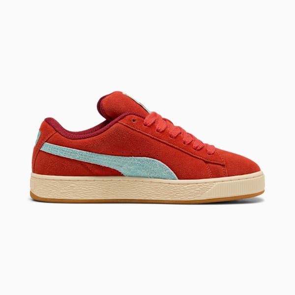 Suede XL Weathered Sneakers, Red Fire-Creamy Vanilla, large-ZAF