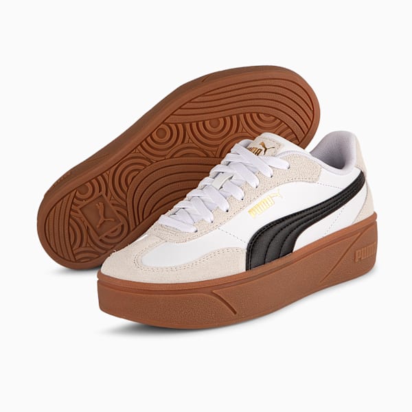 Zapatillas PUMA Club II Era Platform para mujer, PUMA White-PUMA Black-Vapor Gray-Gum-PUMA Gold, large-ARG