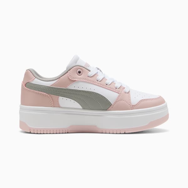 Rebound Femme Low Sneakers Women, PUMA White-Gray Echo-Mauve Mist, large-ZAF