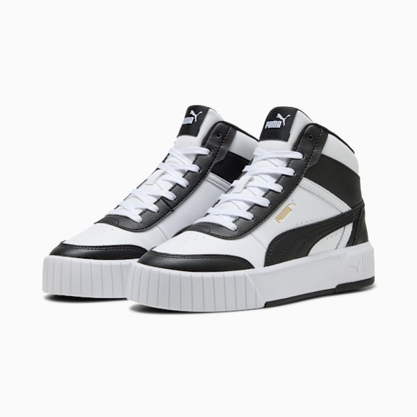 Carina Mia Mid Sneakers Women, PUMA White-PUMA Black-PUMA Gold, large-ZAF