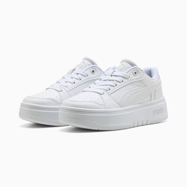 Rebound Femme Sneakers Youth, PUMA White-Vapor Gray, large-ZAF