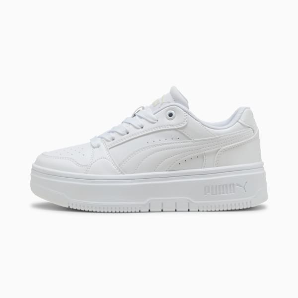 Rebound Femme Sneakers Youth, PUMA White-Vapor Gray, large-ZAF