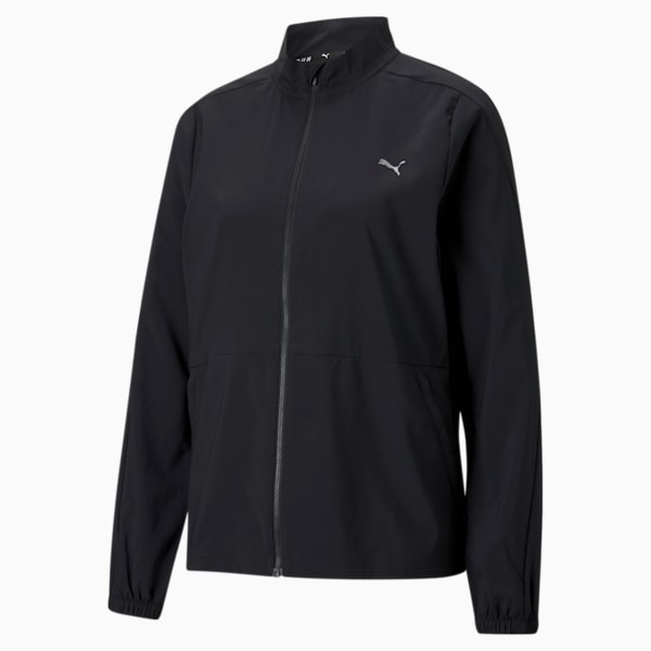 Campera de running de tejido plano Favourite para mujer, Puma Black, large-ARG