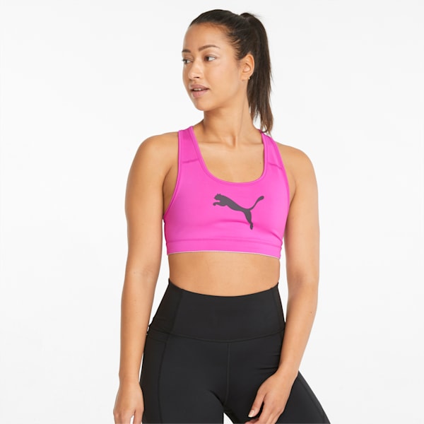 Mid Impact 4Keeps Training Bra, Deep Orchid-Puma Black-CAT, large-ZAF