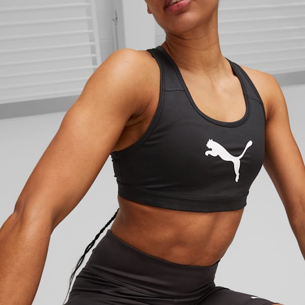 Mid Impact 4Keeps Training Bra, Puma Black-white BIG CAT, large-ZAF