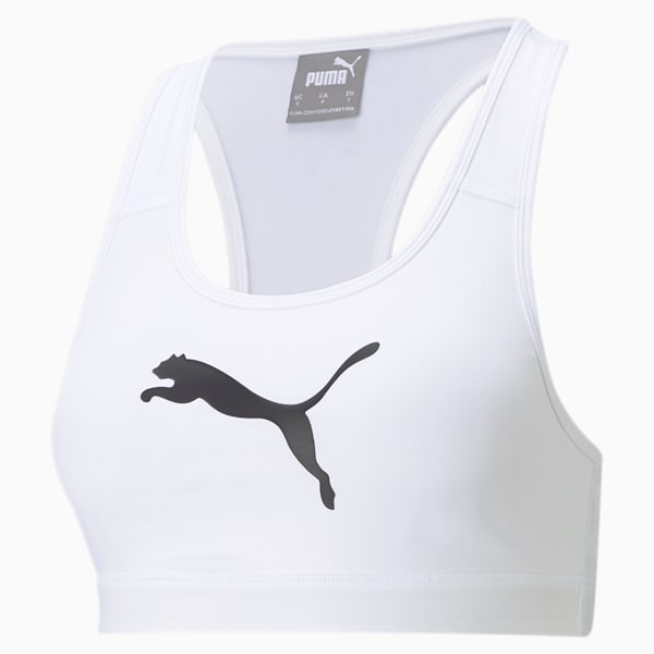 Top deportivo de impacto medio 4Keeps para mujer, Puma White-black BIG CAT, large-ARG