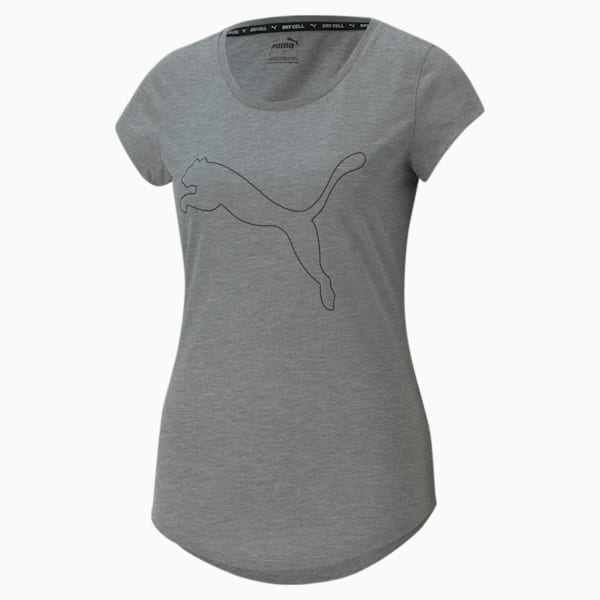 Performance Heather Cat Training Tee Women, Medium Gray Heather, large-ZAF
