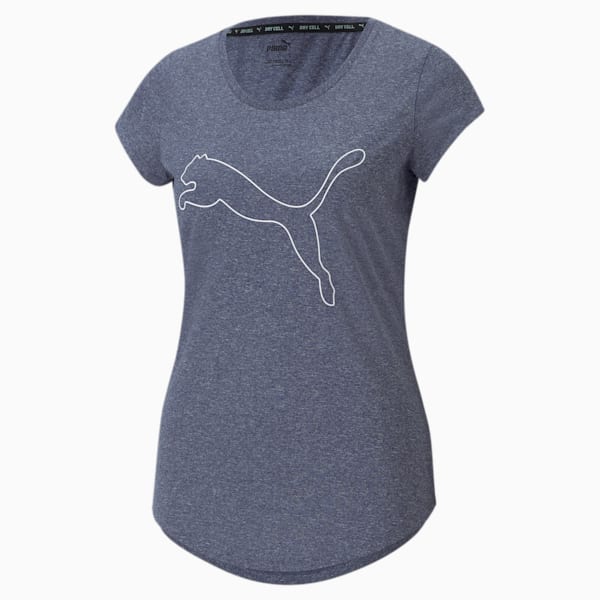 Performance Heather Cat Training Tee Women, Peacoat Heather, large-ZAF