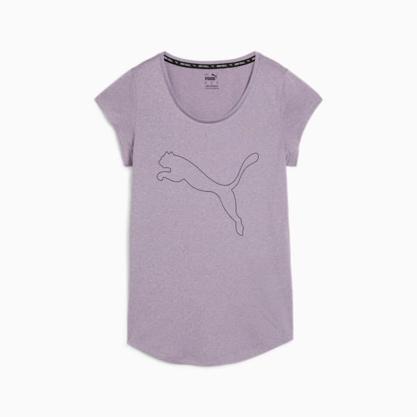 Performance Heather Cat Training Tee Women, Pale Plum Heather, large-ZAF
