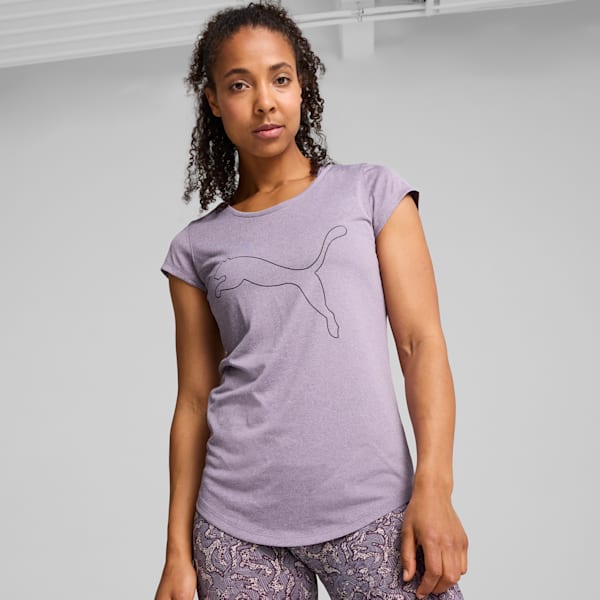 Performance Heather Cat Training Tee Women, Pale Plum Heather, large-ZAF
