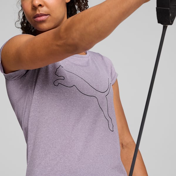 Performance Heather Cat Training Tee Women, Pale Plum Heather, large-ZAF