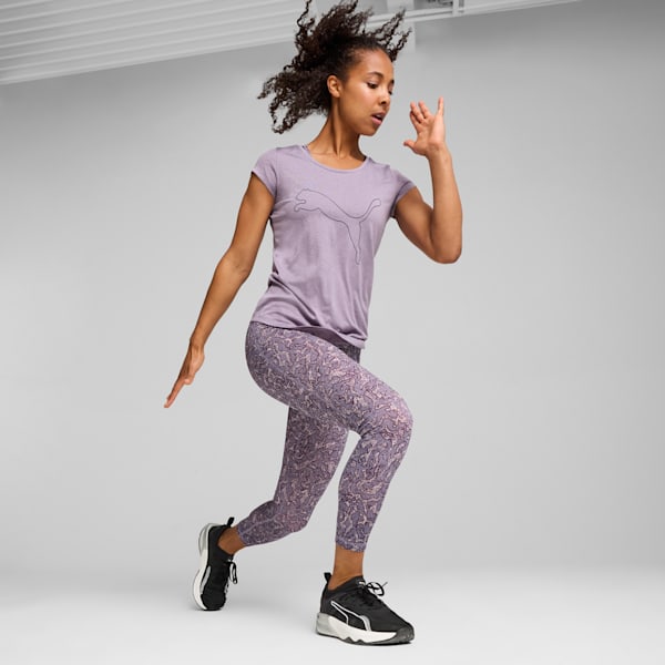 Performance Heather Cat Training Tee Women, Pale Plum Heather, large-ZAF