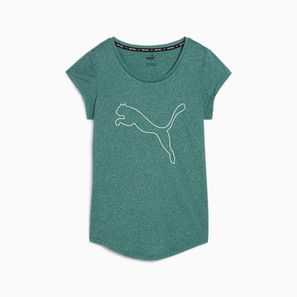 Performance Heather Cat Training Tee Women, Cold Green Heather, large-ZAF