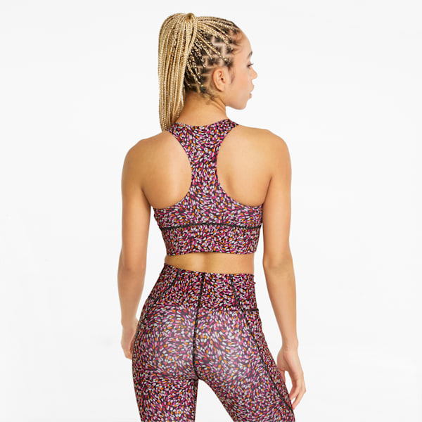Forever Luxe Graphic Women's Training Bra, Puma Black-Multi print, large-ZAF