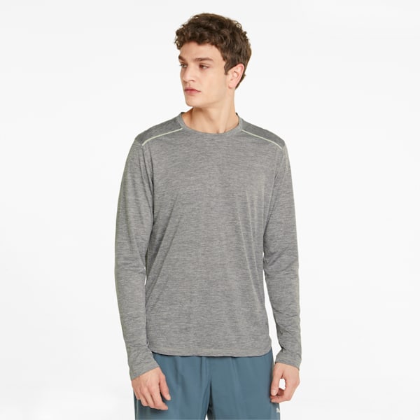 Long Sleeve Men's Running Tee, Medium Gray Heather, large-ZAF
