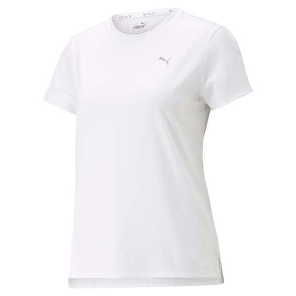 Remera Favourite jaspeada de running para mujer, PUMA White, large-ARG