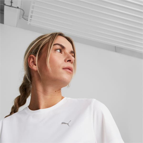 Remera Favourite jaspeada de running para mujer, PUMA White, large-ARG