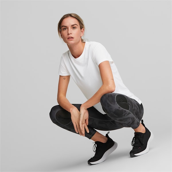 Remera Favourite jaspeada de running para mujer, PUMA White, large-ARG