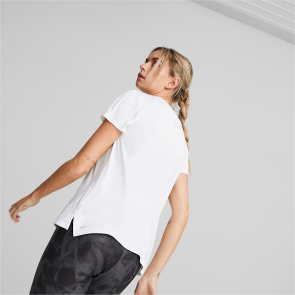 Remera Favourite jaspeada de running para mujer, PUMA White, large-ARG