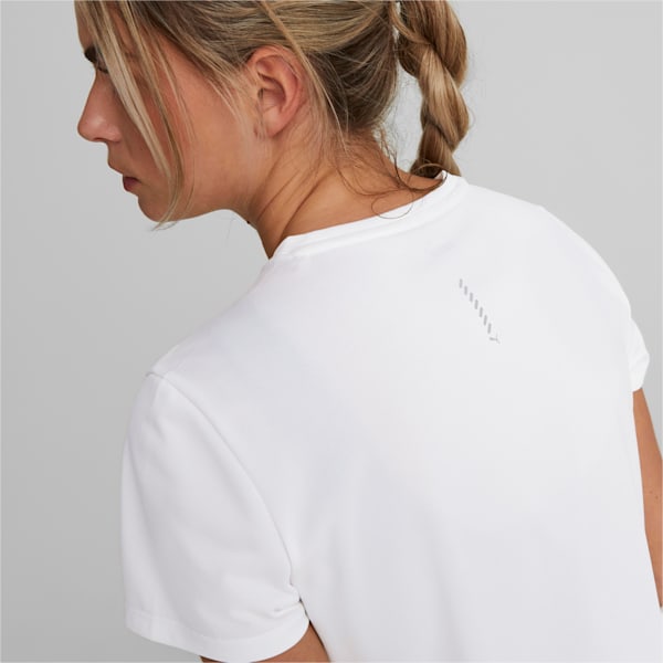 Remera Favourite jaspeada de running para mujer, PUMA White, large-ARG