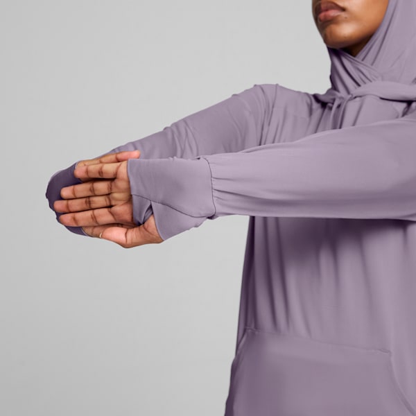 Modest Activewear Training Hoodie Women, Pale Plum, large-ZAF