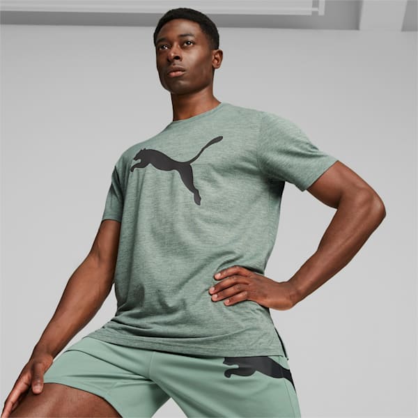 Favourite Heather Cat Training Tee Men, Eucalyptus Heather, large-ZAF