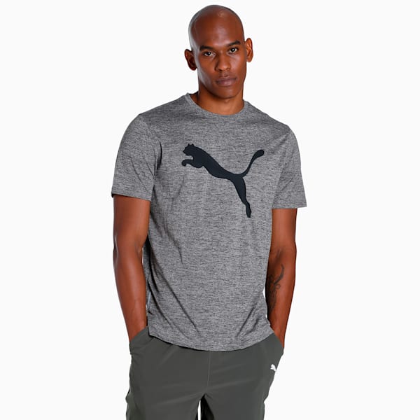 Favourite Heather Cat Training Tee Men, Medium Gray Heather-Black cat, large-MEX