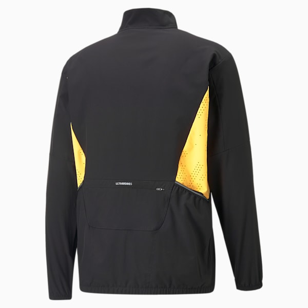 Run Ultraweave Woven Running Jacket Men, Puma Black-Sun Stream, large-ZAF