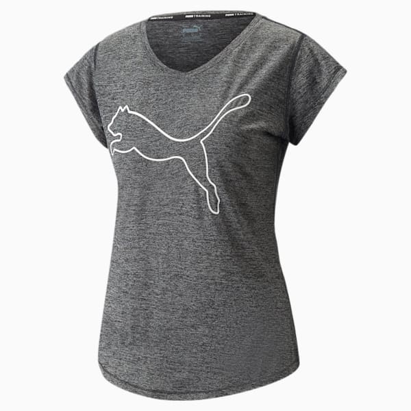 Favourite Heather Cat Training Tee Women, Puma Black Heather, large-ZAF
