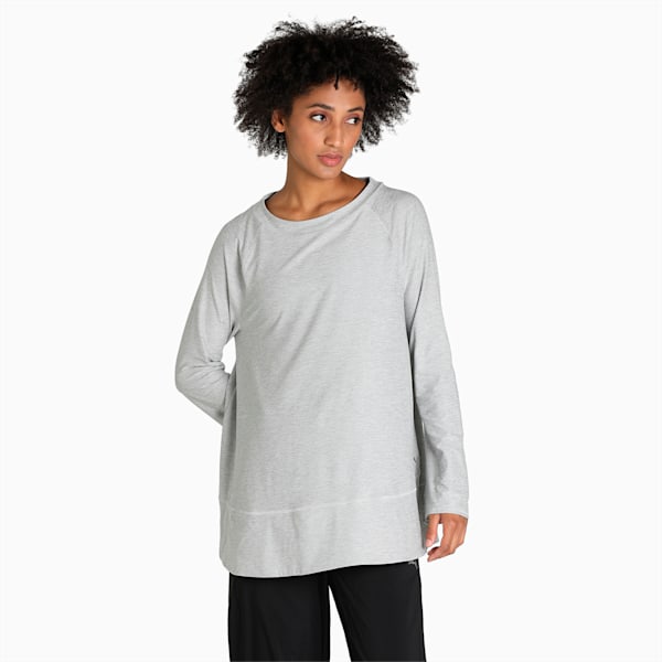 Maternity Bell Sleeve Training Top Women, Light Gray Heather, large-ZAF