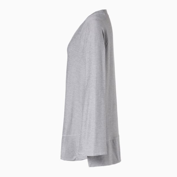 Maternity Bell Sleeve Training Top Women, Light Gray Heather, large-ZAF