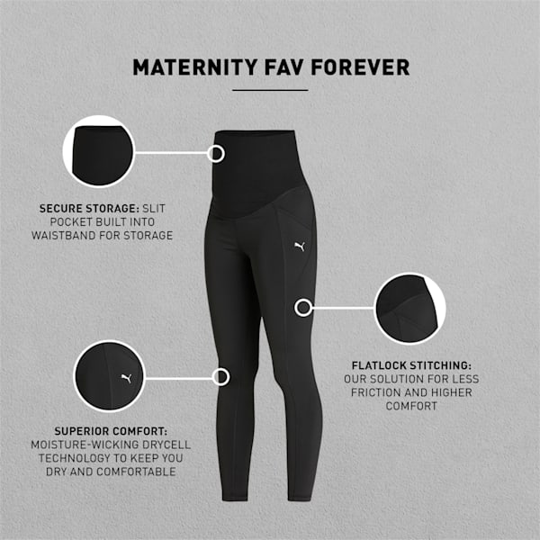 Maternity Favourite Forever High Waist 7/8 Training Leggings Women, Puma Black, large-ZAF