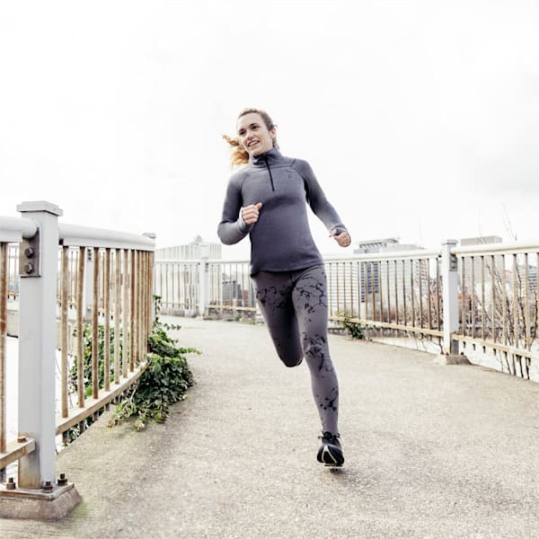 SEASONS Brushed Running Tights Women, Puma Black-CASTLEROCK, large-ZAF