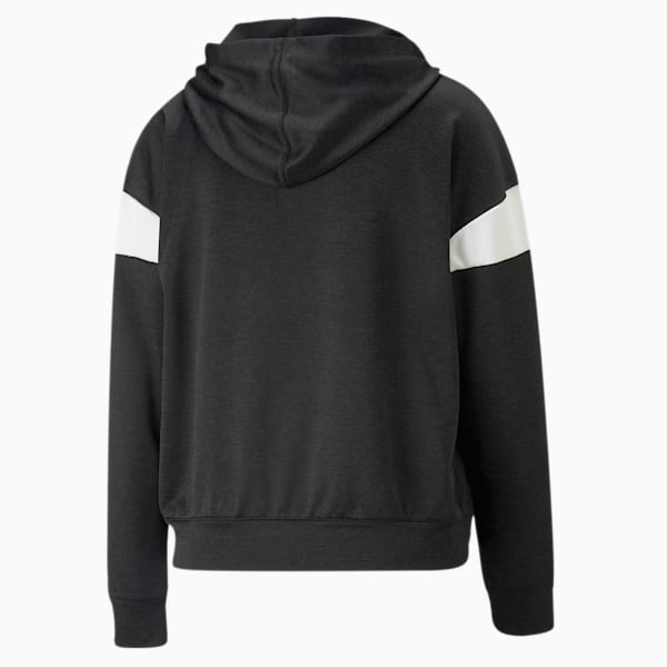 PUMA Fit Tech Knit Training Hoodie Women, PUMA Black Heather-PUMA White, large-ZAF